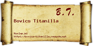 Bovics Titanilla névjegykártya